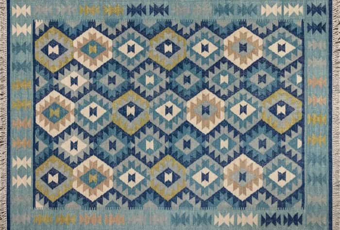 تصویر 2 از گلیم دستباف با الگو های هندسی و بافت ظریف و ممتاز